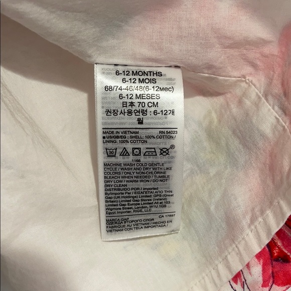 Baby Gap- Cotton Flutter Sleeve Dress 6-12 Month - Picture 7 of 7